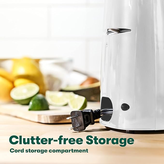 bella Electric Can Opener and Knife Sharpener, Removable Cutting Lever, Cord Storage, Stainless Steel Blade, White