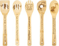 5PCS Elephant Wooden Cooking Spoons Set - Elephant Gifts & Kitchen Decor - Bamboo Cooking Utensils