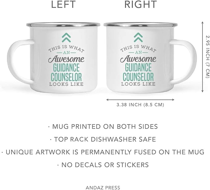 Andaz Press 11oz. Stainless Steel Campfire Coffee Mug Gift, This is What an Awesome Guidance Counselor Looks Like, 1-Pack, Birthday Gift Ideas Coworker Him Her, Includes Gift Box