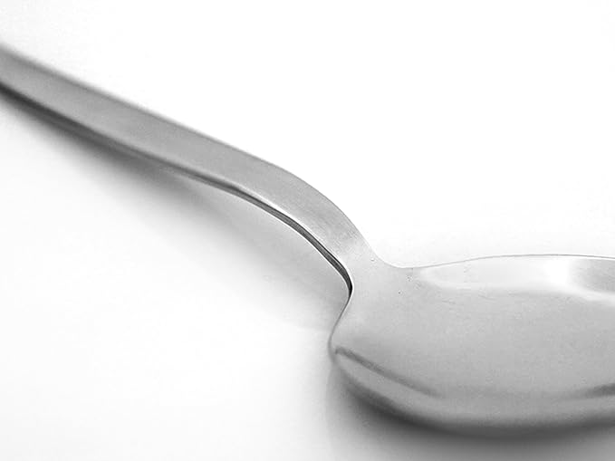 Chef Kunz Slotted and Regular Spoon Set | Pack of 2 | 18/10 Stainless Steel | 9 Inch Cooking Dinner Serving Basting Quenelle Chef Spoons