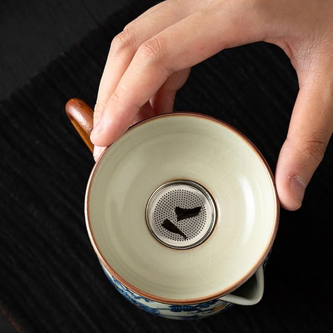 Chinese Tea Pot Sets,10 Pcs Portable Ceramic Cup for Tea, White And Blue Tea Kettle Set,Including 1 Teapot, 1 Tea Strainer, 7 Tea Cups, Asian Tea Sets For Adult,Home,gifing,Tea Lover And Office
