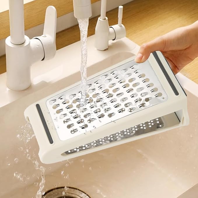 Cheese Grader, Grater with Container Box Shredder Lemon Zester Graters for Kitchen Stainless Steel Food Ginger Potato Vegetables Peeler Prep Solutions by 2 Way Grate and Measure