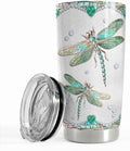 SANDJEST Dragonflies Gifts for Women Girls Dragonfly Tumbler 20oz Jewelry Drawings Stainless Steel Insulated Tumblers Coffee Travel Mug Cup Gift for Birthday Christmas