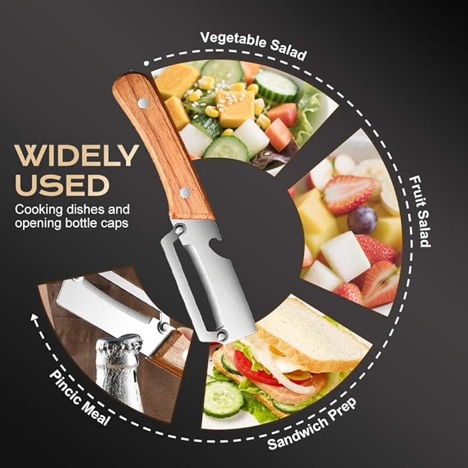 Multi Functional Vegetable Peeler for Kitchen, Ultra Sharp Stainless Steel Veggie, Fruit, Carrot, Orange & Potato Peeler with Ergonomic Handle, Julienne Peeler & Bottle Opener, Fruit Peeler (1pc)
