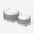 Adjustable Bamboo Dish Drying Rack - Stainless Steel 304 Dish Rack for Kitchen | Counter Home Essentials for Efficient Dish Organization and Drying (White, 1*Small&1*Large)