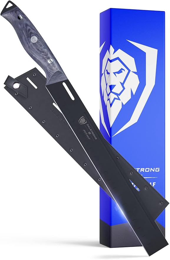 Dalstrong Slicing Knife - 12 inch - Delta Wolf Series Knife - Ultra-Thin & Zero Friction Blade - HC 9CR18MOV Steel - Black Titanium Nitride Coating - Carving Knife - G10 Camo Handle - Leather Sheath