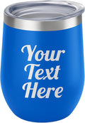 Gifts Inscribed Personalized Wine Tumbler with Lid – Blue Custom Text Engraved Stainless Steel Insulated Mug for Hot & Cold Drinks – Customized Bridesmaid, Wedding, or Birthday Gift