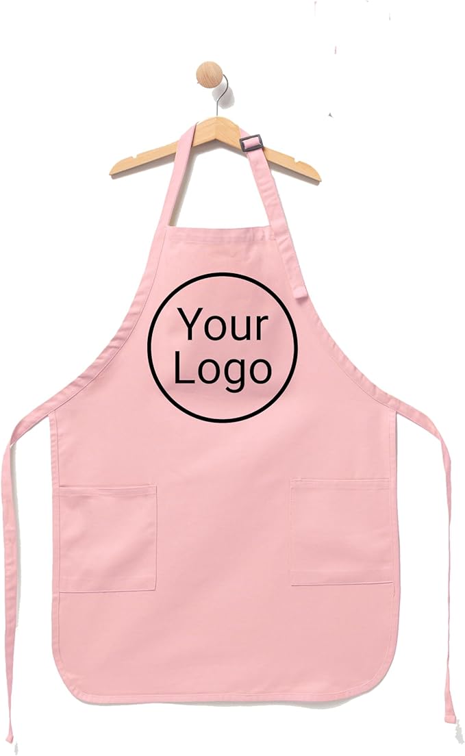 Custom Logo Apron, Personalized Cooking Apron for Men & Women and Kids, Adjustable Chef Apron with Pockets, Premium Handmade Kitchen Gift, Custom Event Apron, Cooking Class Apron