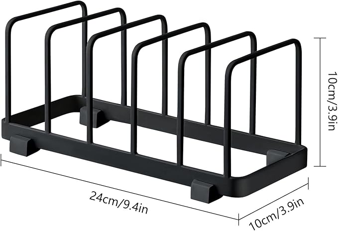 Fourmor- Home Accented Storage Rack-Kitchen Holder Stand - Diversified Euro Kitchen Organizer for Plates, Cutting Boards, Bakeware, Pots & Pans, Serving Trays, Reusable Containers, and Lids
