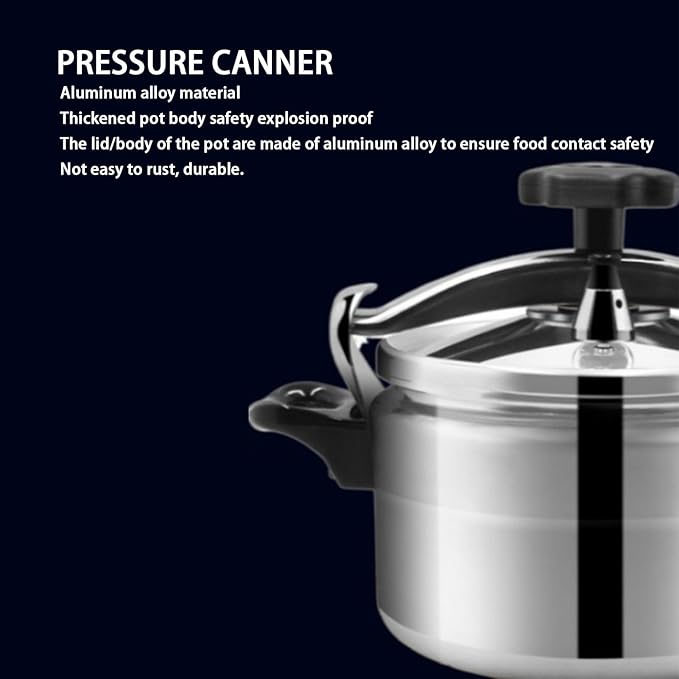 Aluminum Pressure Canner,Explosion Proof Compound Bottom Large Capacity Stainless Steel Pressure Cooker for Gas Electric Flat Top Stoves (7L)