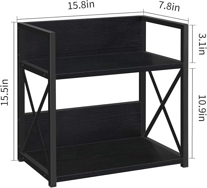 YINMIT Countertop Shelf Organizer,Coffee Bar Accessories,Spice Rack,Coffee Counter Shelf,2 Tier Coffee Organizer Station for Mugs,Cups,Cream,Syrup(Black, Large)