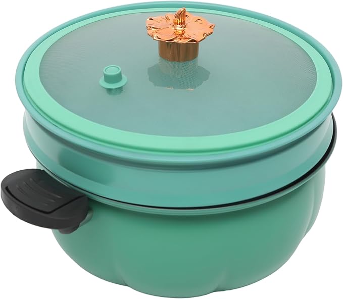 Micro Pressure Cooker, Non-stick Coating Multi-Function Micro Pressure Cooking Pot, Pumpkin Shaped Pressure Cooking Pot, for Home Kitchens, Dormitories, Flats, Etc, 8L/2.11gal (Green)
