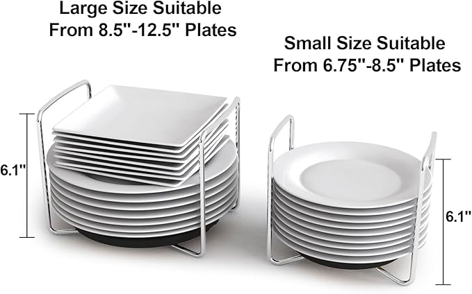 Adjustable Bamboo Dish Drying Rack - Stainless Steel 304 Dish Rack for Kitchen | Counter Home Essentials for Efficient Dish Organization and Drying (Black, 1*Small&1*Large)