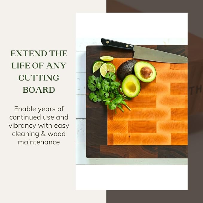 The Boardsmith Cutting Board Butter - Premium Cutting Board Wax made with Beeswax and Food Grade Mineral Oil - Butcher Block Conditioner that Restores and Protects