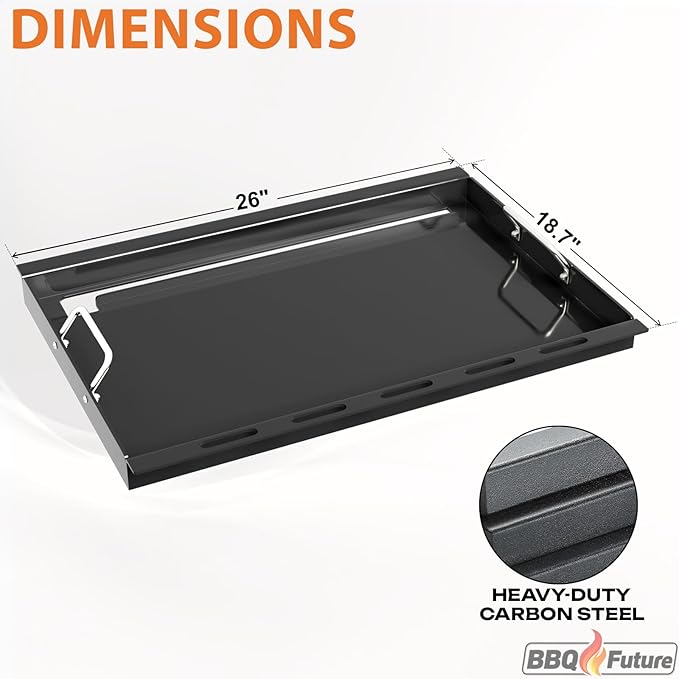 6788 Full Size Griddle for Weber GS4 Genesis II 300 Series Gas Grills, Flat Top Grill Griddle Insert with Handles for Weber Genesis II E310 E330 S315 EX315 SX335 EX335 Series Gas Grill, Carbon Steel