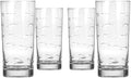 Rolf Glass School of Fish Highball Glass | Set of 4 15oz Cooler Glasses | Lead-Free Engraved Glass with Heavy Base | Proudly Made in the USA