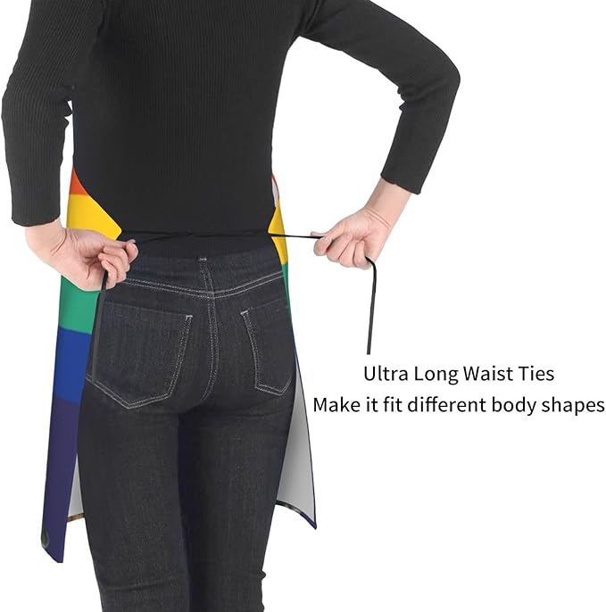 LGBT Aprons Gay Aprons with Pockets and Adjustable Rainbow Apron for Gardening Cooking Kitchen