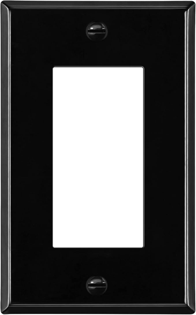ENERLITES Decorator Switch Metal Wall Plate, Outlet Cover, Corrosion Resistant, Standard Size 1-Gang 4.50" x 2.76", Powder Coated Stamped Steel, 7731-BG, Black Gloss