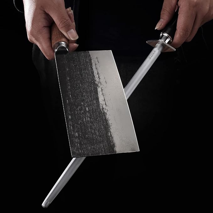 Honing Steel Professional Knife Sharpeners,10 inch Sharpening Steel Honing Rod,High Carbon Sharpening Rod, Fine Lines, High hardness,Wear Resistant, knife sharpening