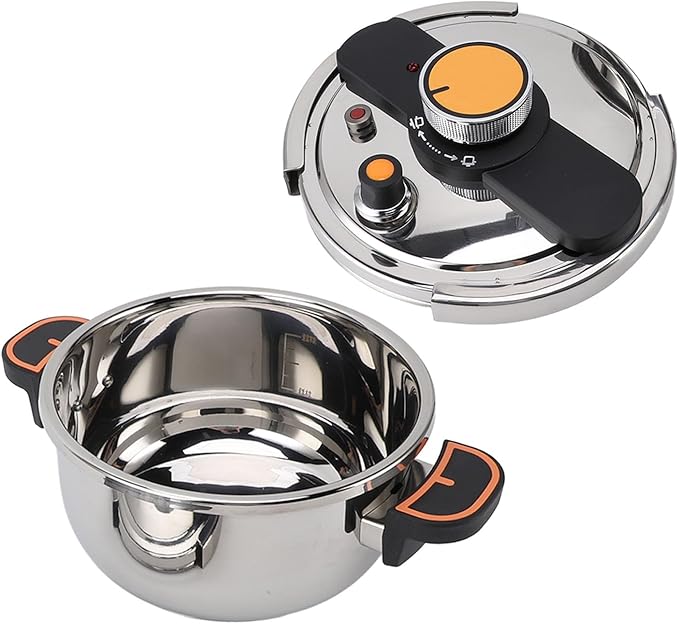 Professional Stainless Steel Pressure Cooker Efficient Even Heating Large Capacity Canning Pot Home Kitchen (5L)