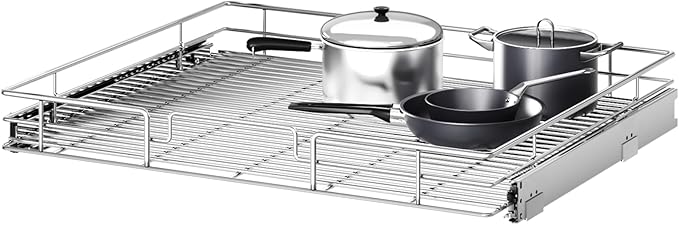Pull Out Cabinet Organizer 27" W x 21½" D, Heavy Duty Cabinet Pull Out Shelves, Slide Out Drawers Organization for Kitchen Cabinets Bathroom
