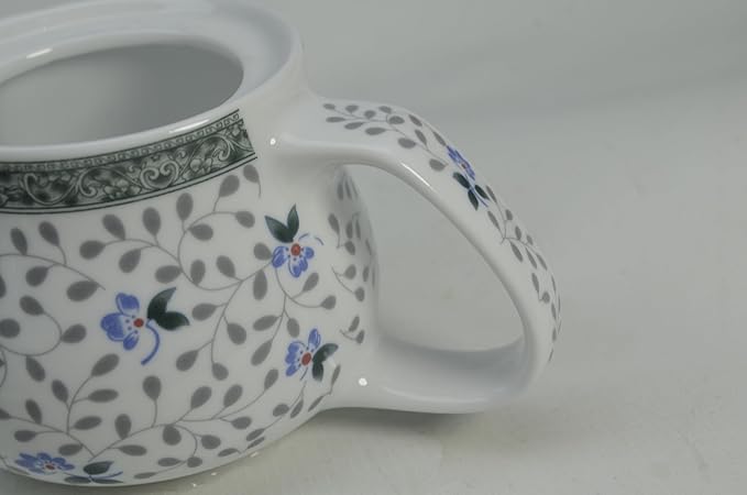 Porcelain Teapot 500ml Kettle with Removable Stainless Steel Infuser (Flower)