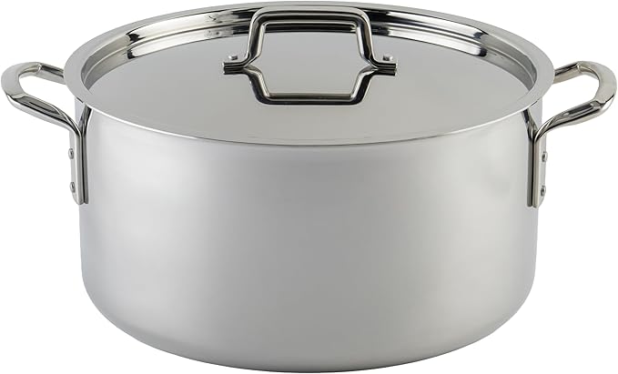 WINCO Tri-Ply Stock Pot, 20-quart, Silver