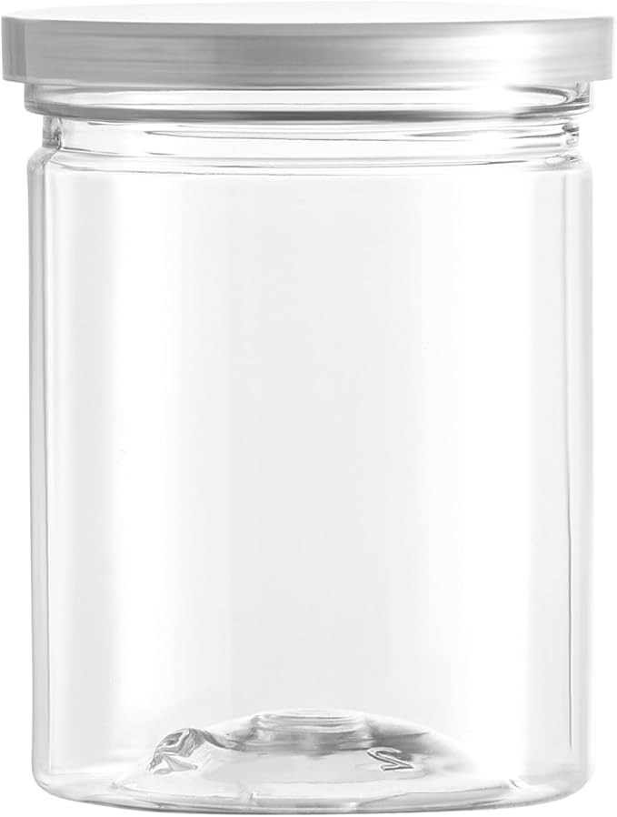 Hammont Clear Plastic Containers with Lids – 200 Pk Small Food Storage Jars W/ Aluminum Peel-Off Seal & Snap-On Lid – Airtight Canisters - Made for Hammont Automatic Cup Sealers (4 oz Tall)