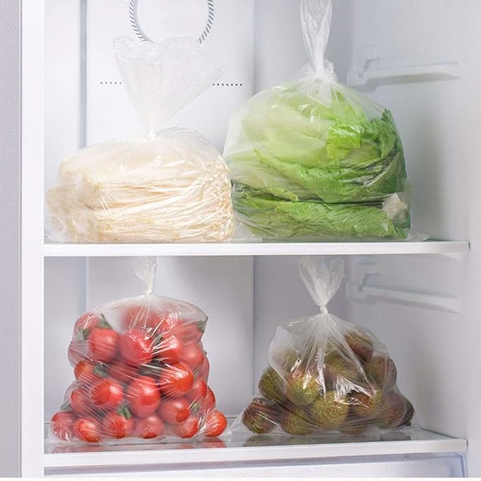 Plastic Produce Bag Roll 14 X 20 inch, Vegetable Food Bread and Grocery Clear Bag, 350 Bags/Roll