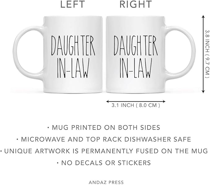 Andaz Press Simple Rustic Farmhouse Kitchen Decor 11oz. Ceramic Coffee Tea Mug Gift, Daughter-in-Law, 1-Pack, Birthday Christmas Gift Ideas for Family, Friends
