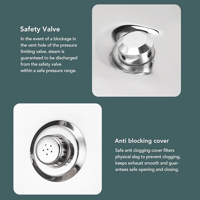 Stainless Steel Pressure Cooker, Multifunctional with Safety Valve, Efficient and Fast Cooking Universal Pressure Canner, Compatible with Gas & Induction Cooker Explosion Proof