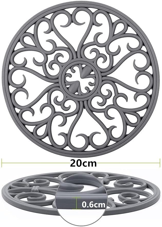 IYYI Silicone Trivet, Trivets for Hot Pots and Pans, Heat Resistant Pot Holder, Non Slip Hot Pads for Countertop, Large Coaster (Gray)