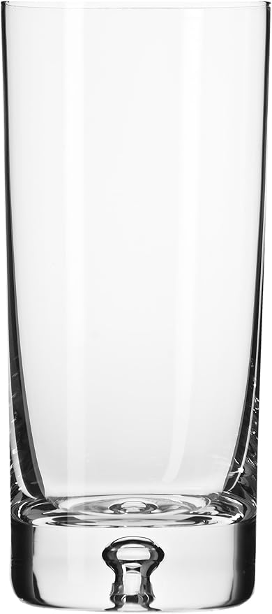 Barski Highball Tumbler - Glass - Set of 4 HB Tumblers - Hiball Glasses - with Bubble on bottom - Drinking Tumblers - for Water, Juice, Wine, Beer and Cocktails - 12 oz Made in Europe