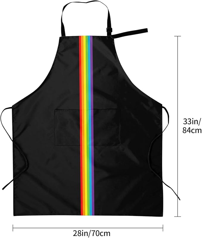 LGBT Aprons Gay Aprons with Pockets and Adjustable Rainbow Apron for Gardening Cooking Kitchen
