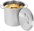33L/34.8Qt Commercial Large Stock Pot with Lid,Nickel Free Stainless Steel Cookware Healthy Polished Stockpots, Induction Soup Pot for Cooking Home Use
