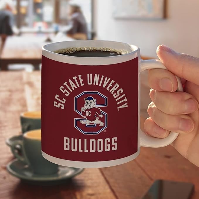 South Carolina State Bulldogs Ceramic Coffee Mug, Novelty Gift Mugs for Coffee, Tea and Hot Drinks, 11oz, White