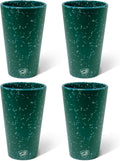 Silipint 16oz Silicone Pint Glass – Unbreakable BPA-Free Reusable Silicone Drinking Cup – Flexible Dishwasher Microwave & Freezer Safe – Stemless Glass for Water Coffee Smoothies, Pack of 4