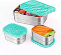 Small Stainless Steel Lunch Containers for Kids | Leak Proof Food Containers with Silicone Lids - Perfect Metal Food Containers with Lids for Kids School and Toddler Daycare (25oz+8oz*2)