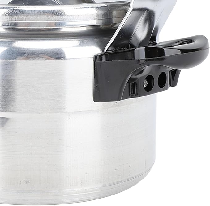 Quart Pressure Cooker, Aluminum Pressure Cooker Pot with Pressure Gauge and Cooking Rack for Family or Commercial Use (7L)