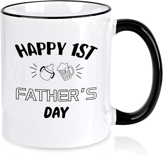 First Time Dad Gifts, New Dad Gifts, Happy 1st Father's Day Coffee Mug, First Fathers Day Gift for New Father, Fathers Christmas Gift for Papa, 11Oz