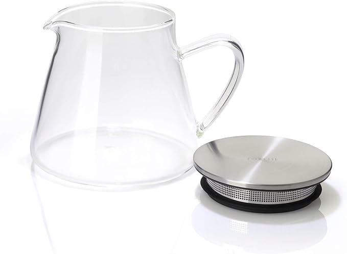 Four Life 841 Teapot Glass, Heat Resistant, 18.9 fl oz (532 ml), For 3 Cups, Lid with Tea Strainer, One Hand, Microwave and Dishwasher Safe, Not Direct Fire, Fuji Glass Teapot