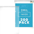 GPI - Extra-large Zip Bags, 14" x 20" Large Reclosable Lock Zip Bags, Clear Plastic Zipper Storage Bags with Zip Top Lock for Freezer, Apparel, Clothing, Food, Supplies - 200 Count