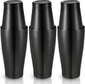 Sabary 6 Pcs Cocktail Shakers Professional Bar Shaker Boston Set Stainless Steel Martini Drink Mixer Basic Tool Weighted Shake Metal Can Cocktail Shaker Set, 18 Oz, 28 oz (Sanding Black)