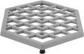 JOGREFUL Cast Iron Trivet Mats, Kitchen Pot Holders to Portect Table/Countertops, Heat Resistant Mats for Teapot/Hot Dishers/Plates, Vintage Mats with Weighted-Base, Hexagon Gray