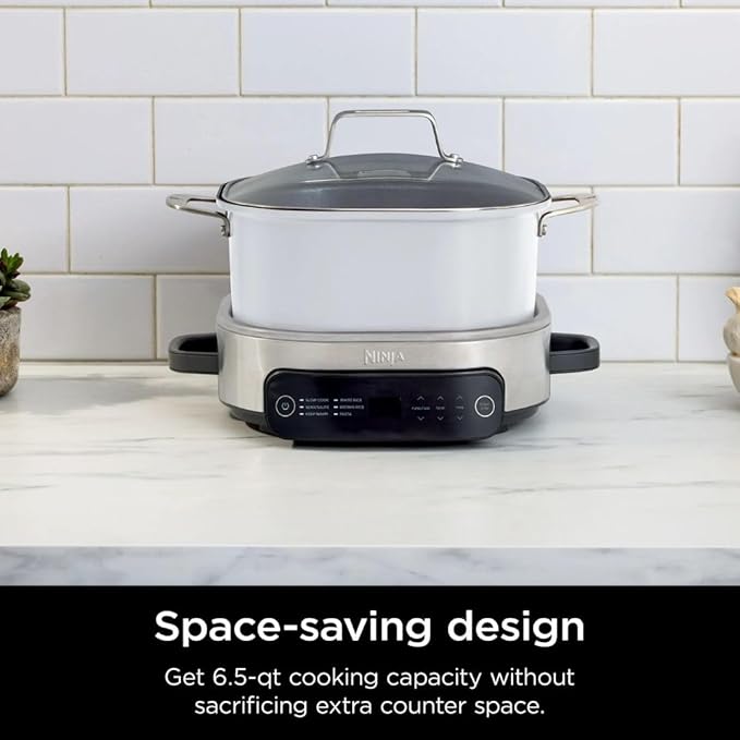 Ninja Foodi PossibleCooker Pro 6.5 Qt, Slow Cook Sear/Sauté Braise Rice Oats Pasta & Keep Warm, Nonstick Pot, Compact Countertop Design