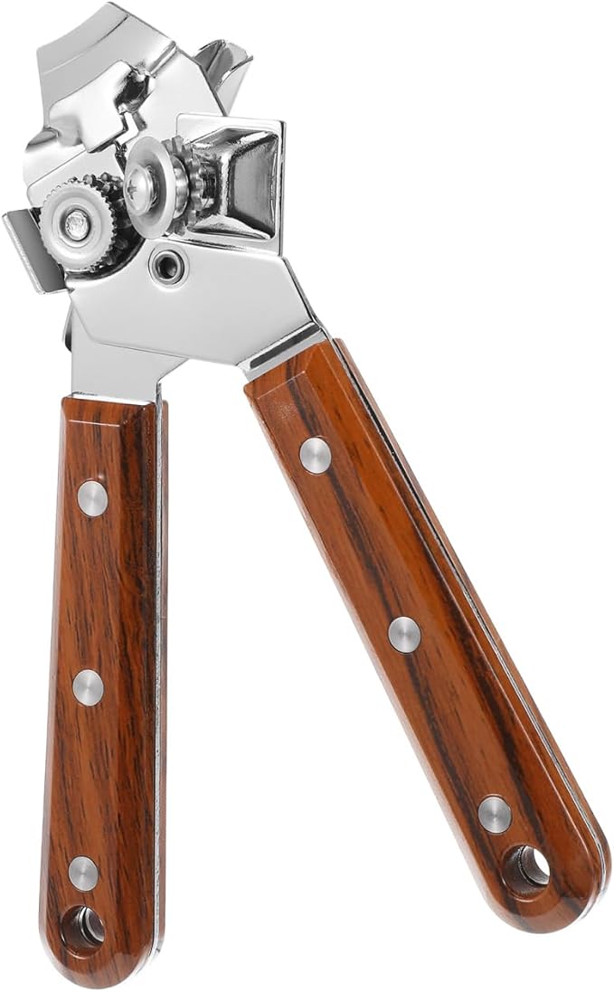 BESTonZON Stainless Steel Manual Can Opener with Grip Handles, Easy Turn Design, Heavy Duty Lid Remover for Seniors, Kitchen and Bar Tool, Smooth Edge