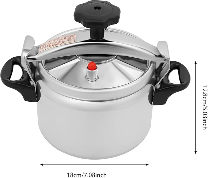 3L Aluminum Pressure Cooker – 11.4psi Fast Cooking Pot for Home Use, 35kPa High Pressure with Safety Lock, 3.17Qt Pot for Soup, Rice & Steaming (7.09"x4.88", Silver)