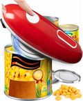 Automatic Electric Can Opener Red – Hands-Free, One-Touch Can Opening for Seniors, Arthritis-Friendly, Smooth Edge, Battery Operated, Safe Compact Kitchen Gadget for Home Use.