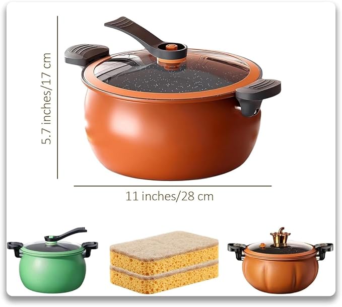 Multifunctional Large Capacity Non-Stick Pressure Cooker, 8 Qt Micro Pressure Cooker With Visible Transparent Glass Cover, Make You Fall In Love With Cooking (Green)