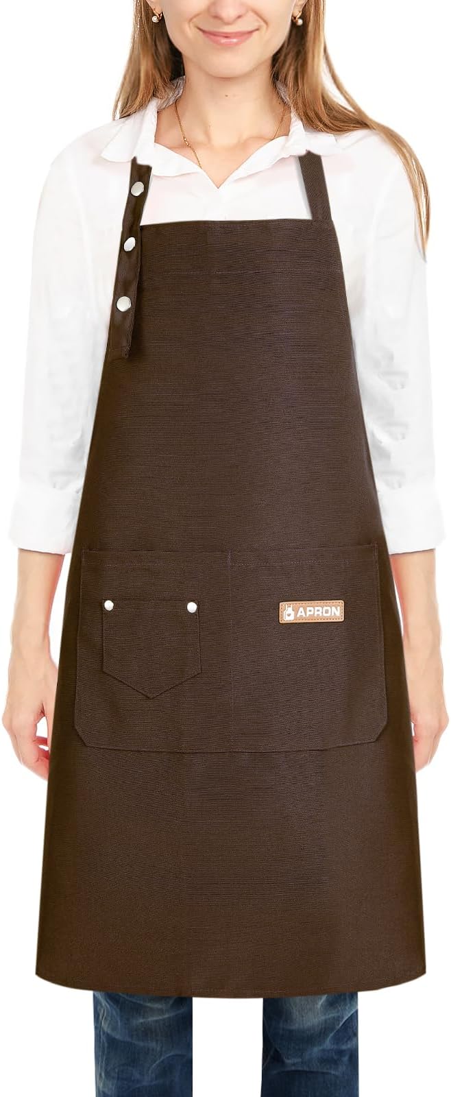 Personalized Aprons Custom Women Men Apron with Pockets Chef for Baking Bbq Grill Embroidered with Name Text